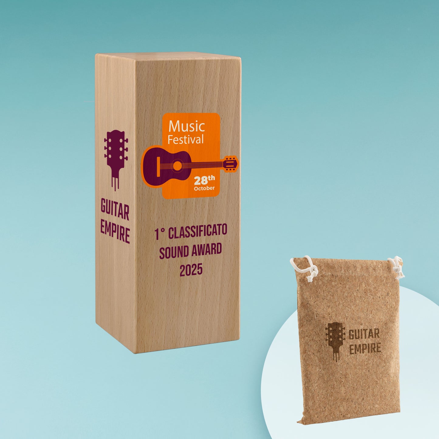 Trofeo Bloc Verticale Grande in Legno