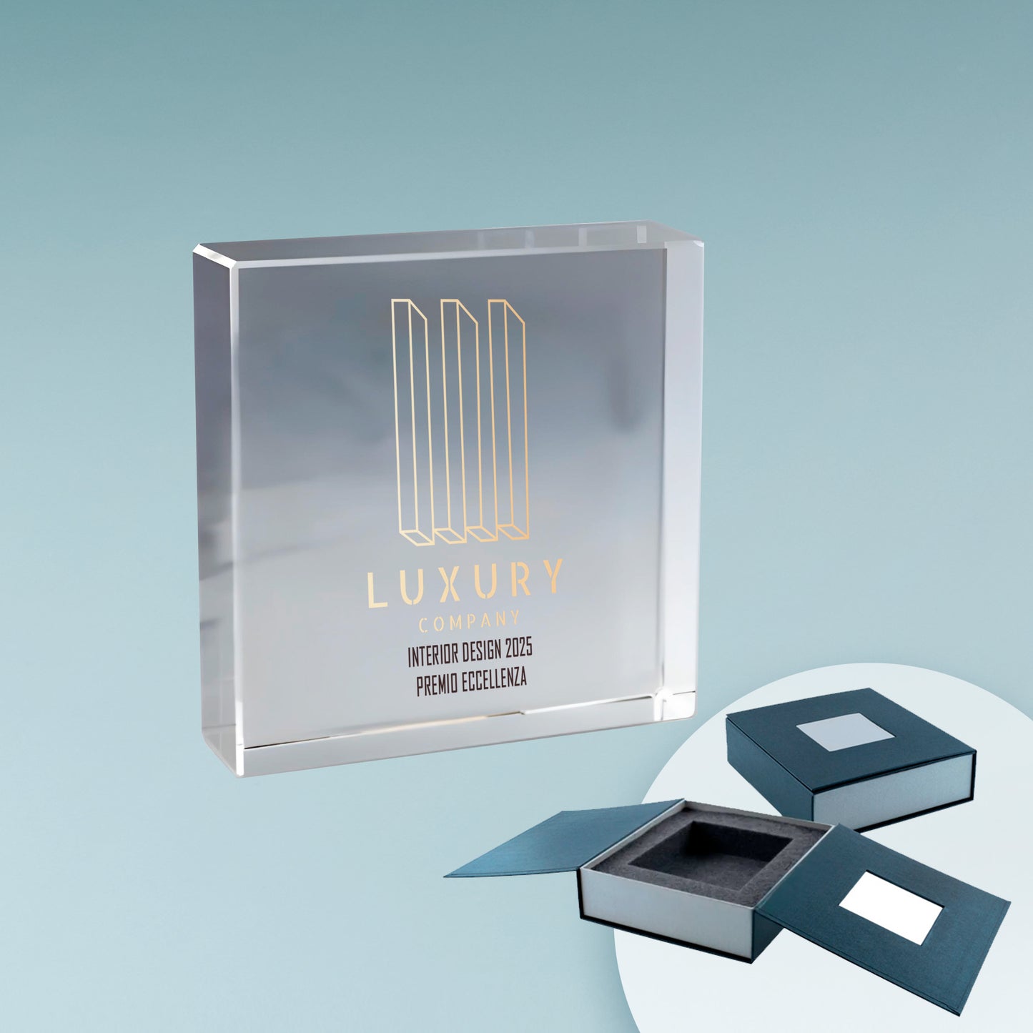 Trofeo in Vetro Quadrato Square