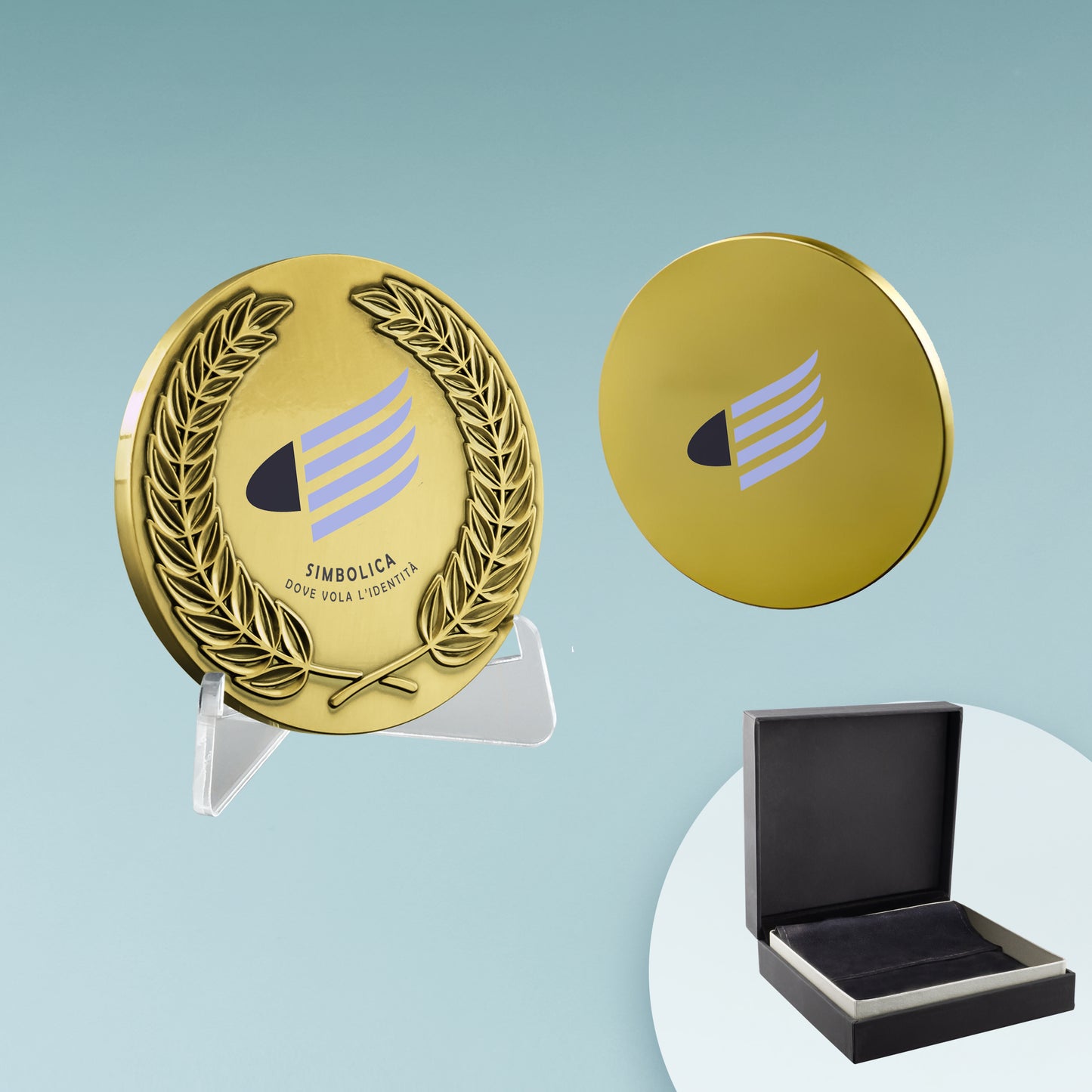 Medaglia in Metallo con Corona d'Alloro