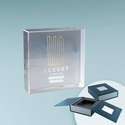 Trofeo in Vetro Quadrato Square