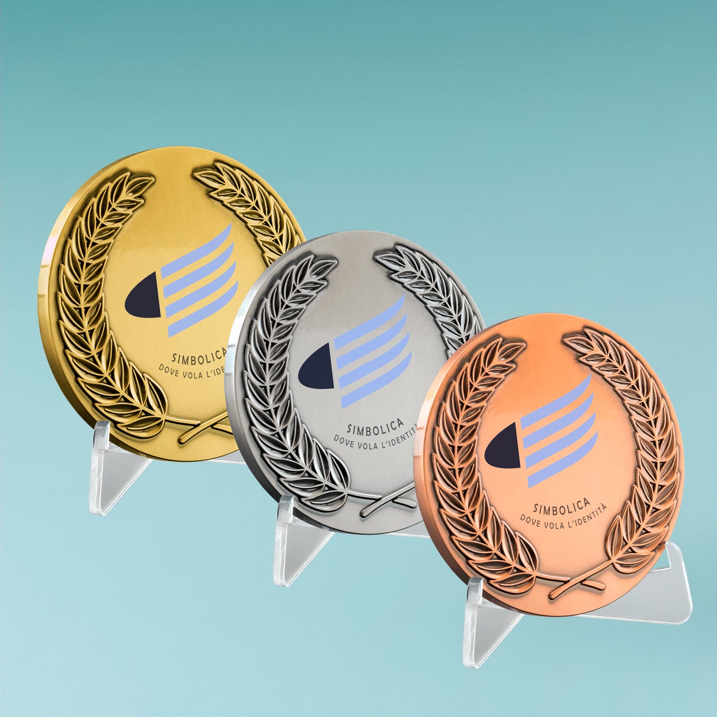 Medaglia in Metallo con Corona d'Alloro