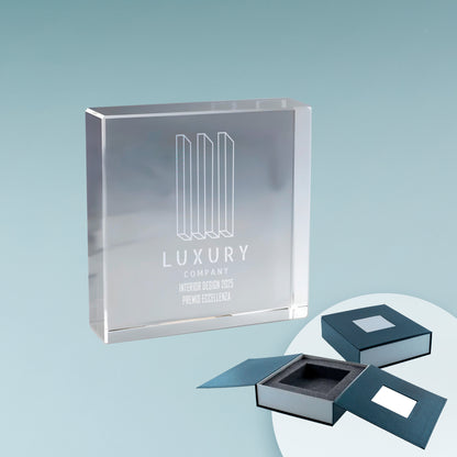 Trofeo in Vetro Quadrato Square