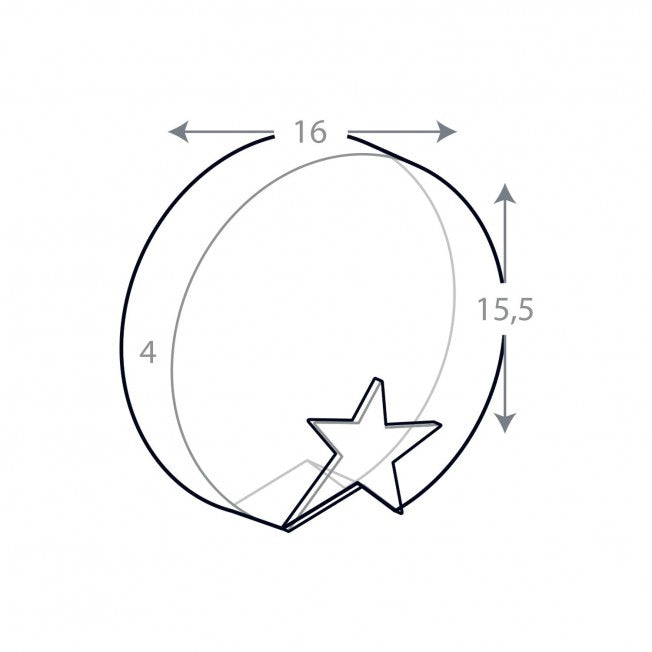 Trofeo in vetro rotondo con stella