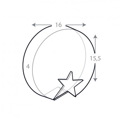 Trofeo in vetro rotondo con stella